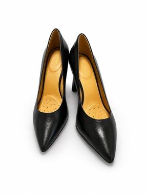 Geox Black Leather Pointed Toe High Heels